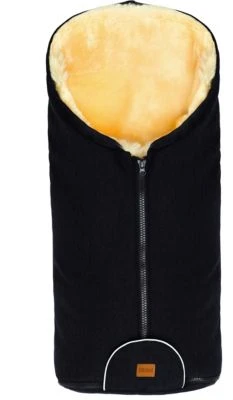 Fillikid Winterfußsack Pamir Gr. 0 Echtfell, Schwarz