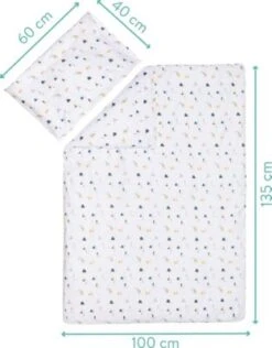 Fillikid Bettwäsche 2teilig 100x140 Cmc, 40x60 Cm , Baumwolle, Village White -Fillikid 29469146 05