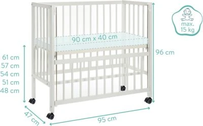 Fillikid Beistellbett Cocon, Weiß, 45 X 95 Cm 8 Fillikid Beistellbett Cocon, Weiß, 45 X 95 Cm – Bild 6