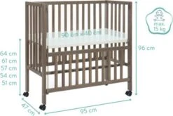 Fillikid Beistellbett Cocon Plus, Grau, 40 X 90 Cm -Fillikid 7225317 06